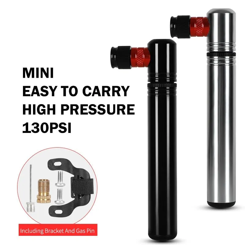 130PSI Mini Bicycle Pump Cycling Hand Air Pump Ball Tire Inflator Schrader Presta Dunlop Valve MTB Road Bike Pump