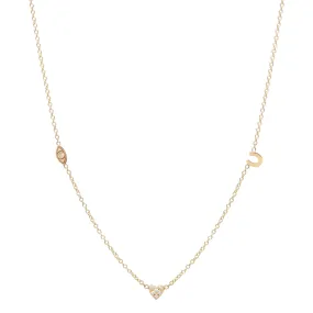 14k Itty Bitty eye heart u Necklace