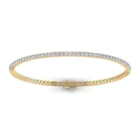 14K or 18K Gold Diamond Small Tennis Bracelet 2 ct 4-prong setting, Lab Grown