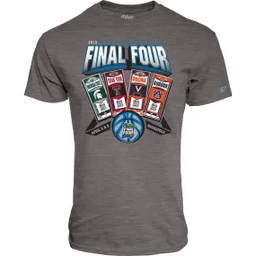 2019 NCAA Final Four Team Logos March Madness Ticket Graphite Gray T-Shirt