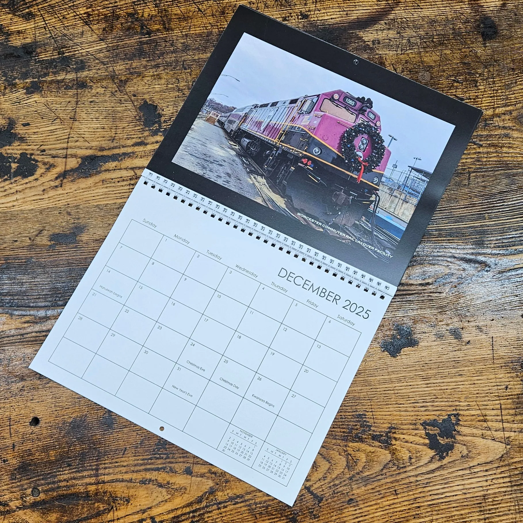 2025 Boston MBTA Transit Vehicle Photographs Wall Calendar