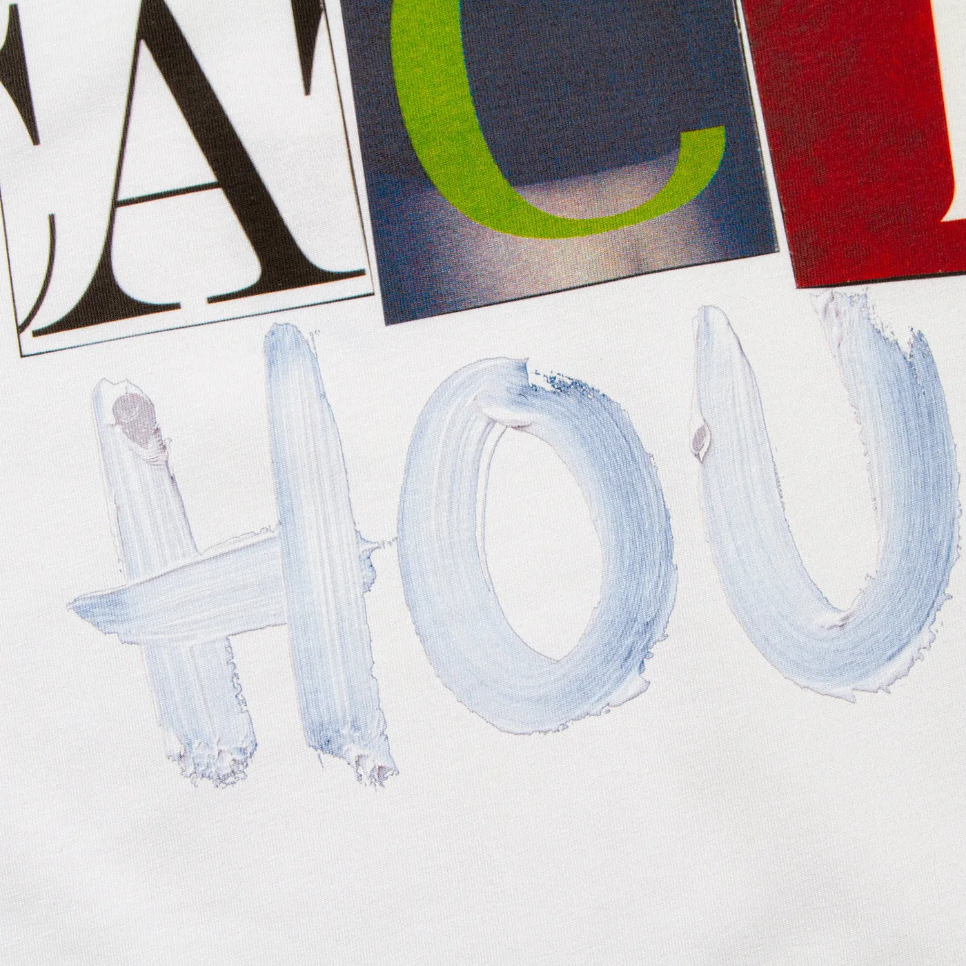 Acid House Cut Panorama Front Print - Tshirt - White