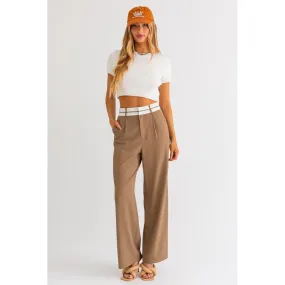 Andi Detail Pleated Wide Leg Pant