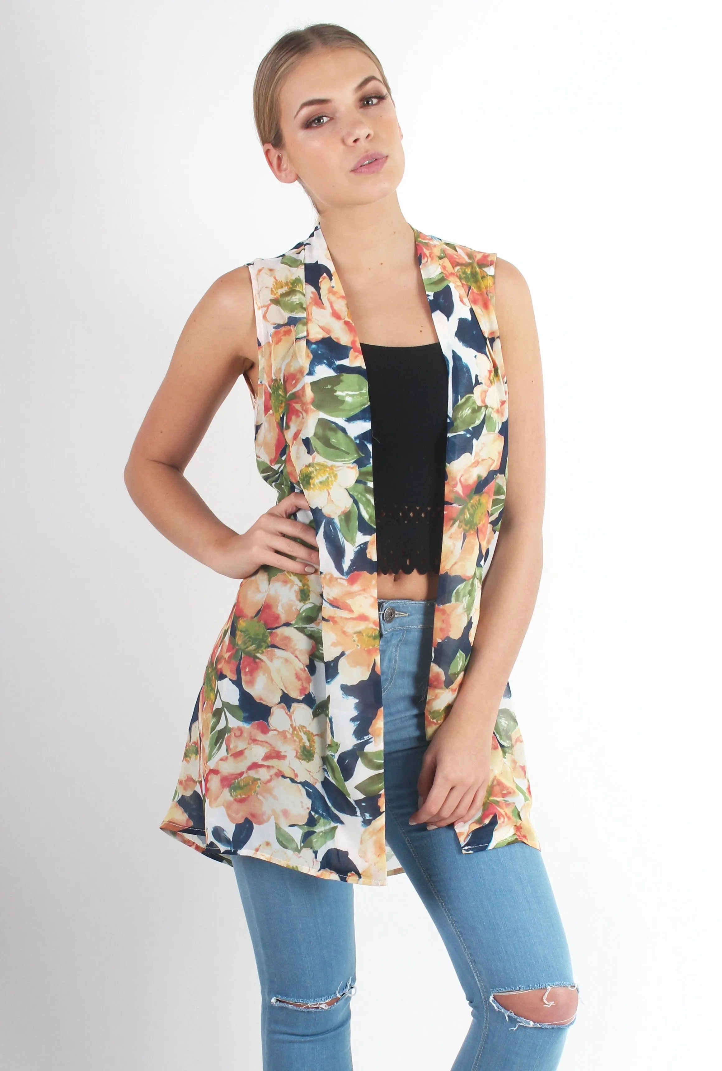 Ashleigh Floral Sleeveless Jacket