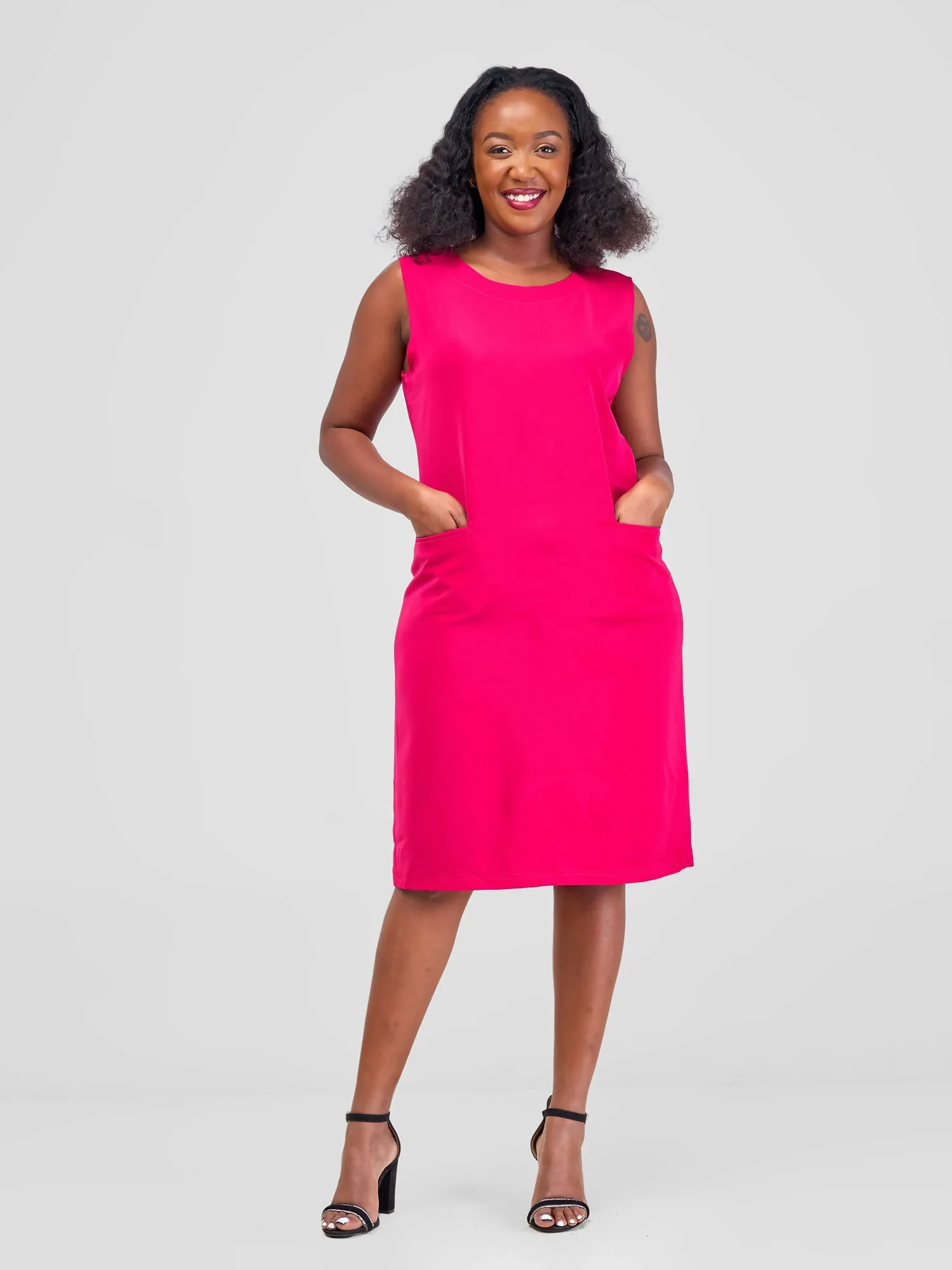 Bella Wangu Shift Dress - Fuschia