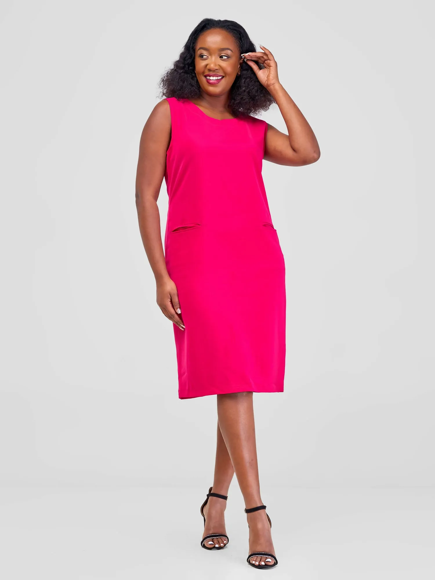 Bella Wangu Shift Dress - Fuschia