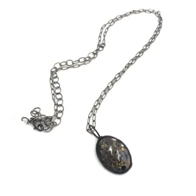 Black Mosaic Oval Layering Necklace