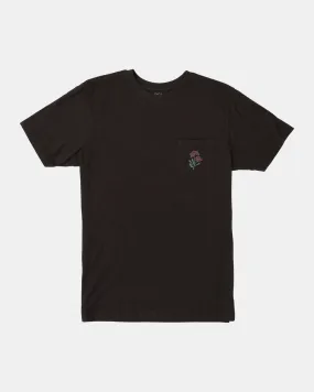 Bloomed Pocket T-Shirt - Black