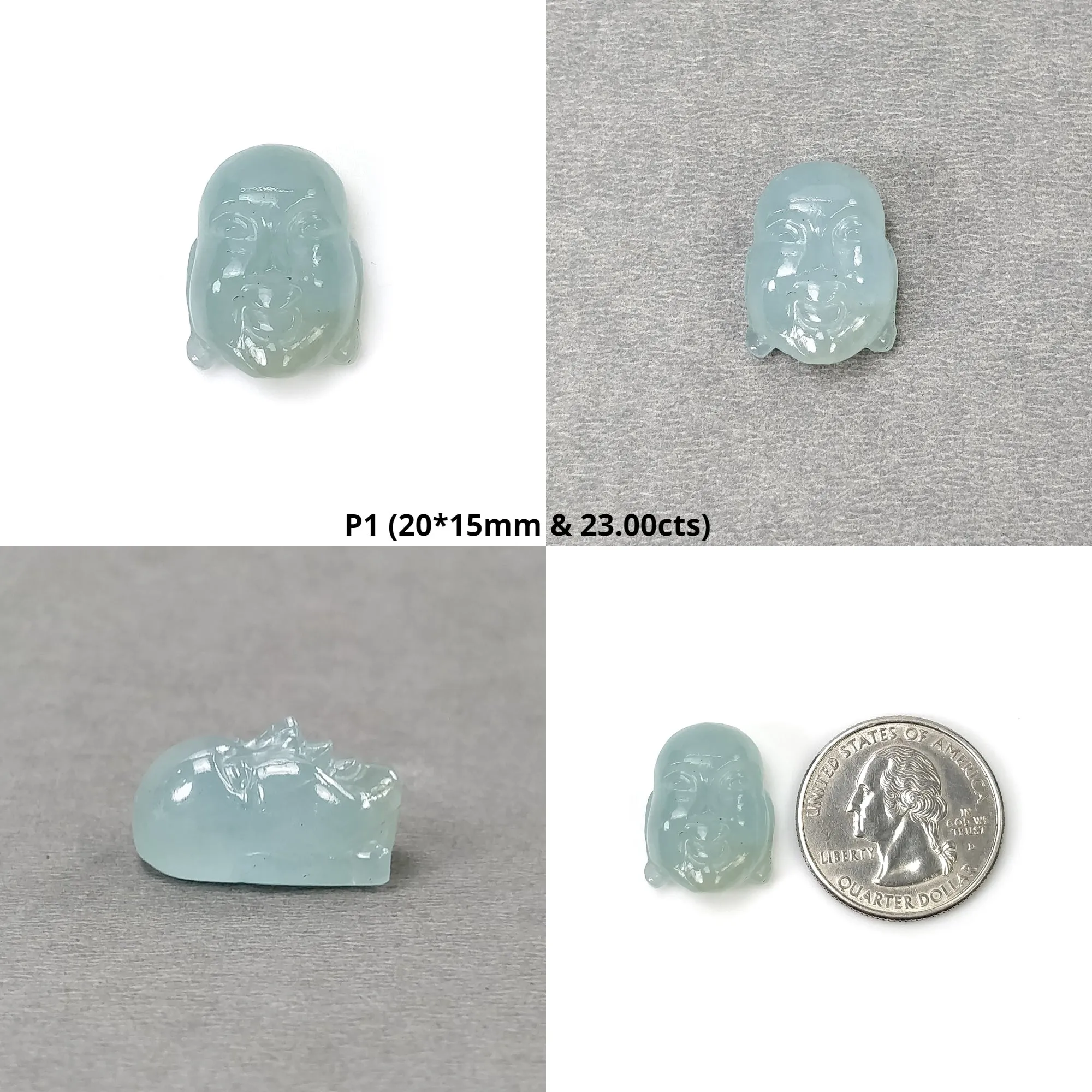 Blue AQUAMARINE Gemstone Carving : Natural Untreated Aquamarine Hand Carved BUDDHA FACE