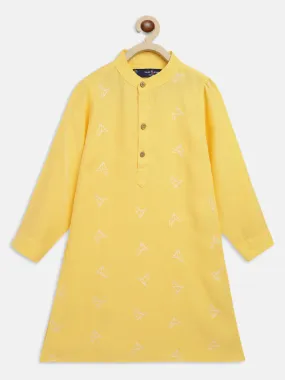 Boys Yellow Casual Long Kurta