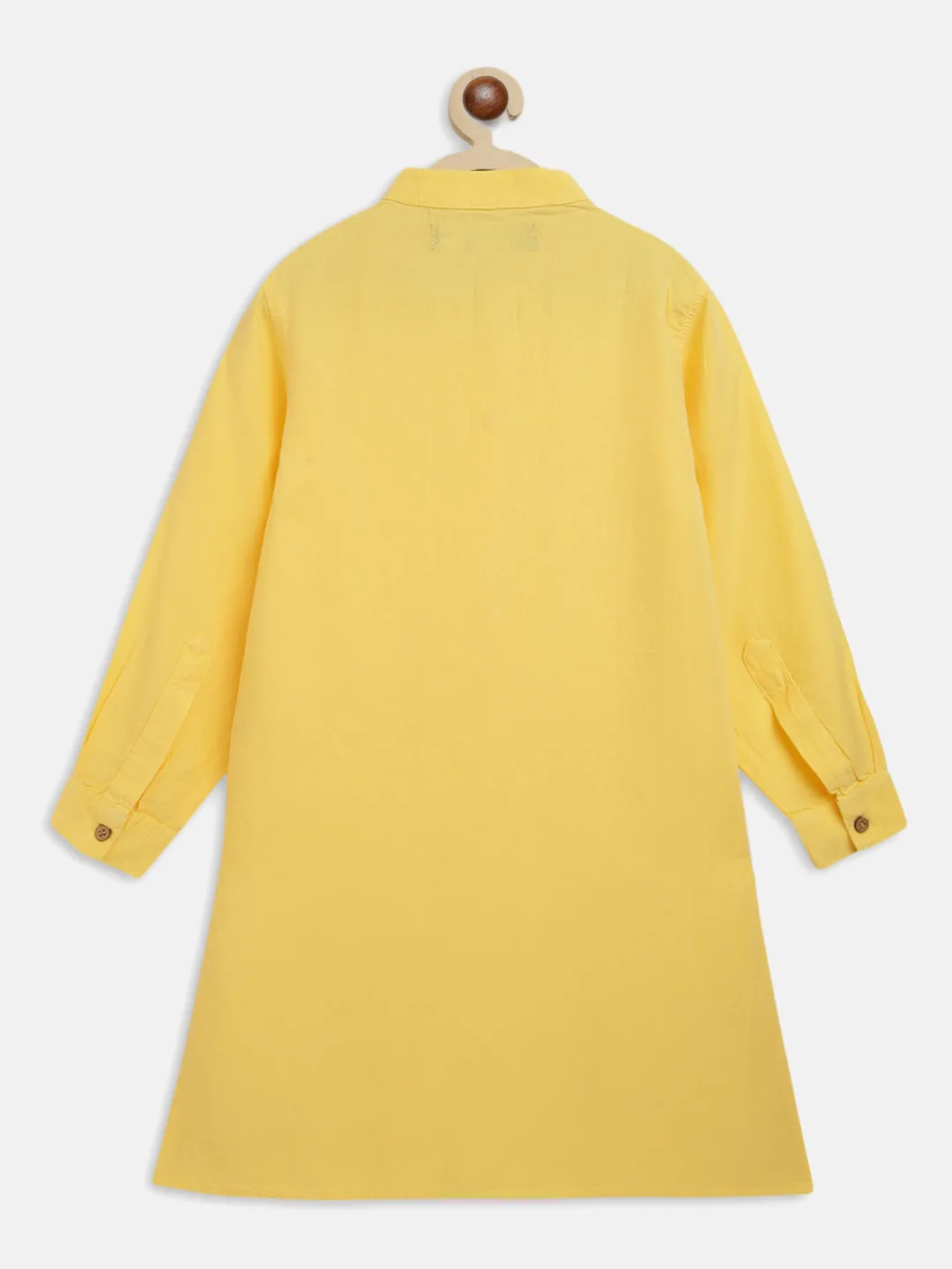 Boys Yellow Casual Long Kurta