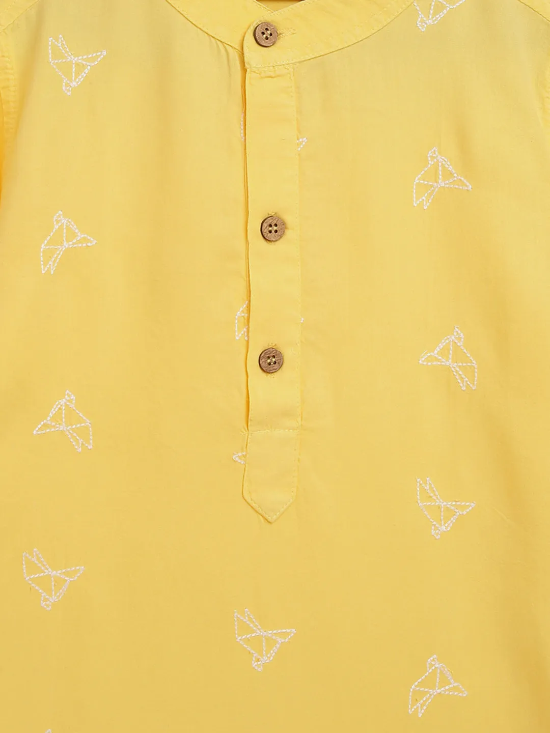 Boys Yellow Casual Long Kurta