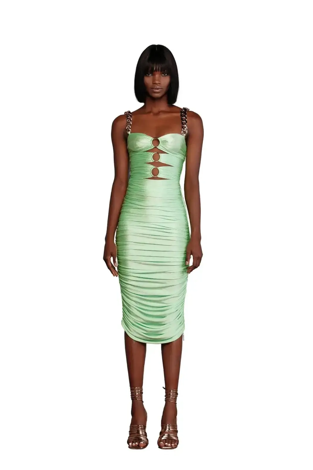 Bronx and Banco - Nadia Neon Mint Midi Dress - Neon Mint