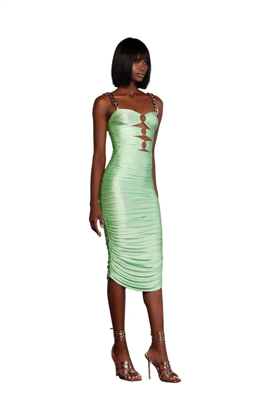 Bronx and Banco - Nadia Neon Mint Midi Dress - Neon Mint