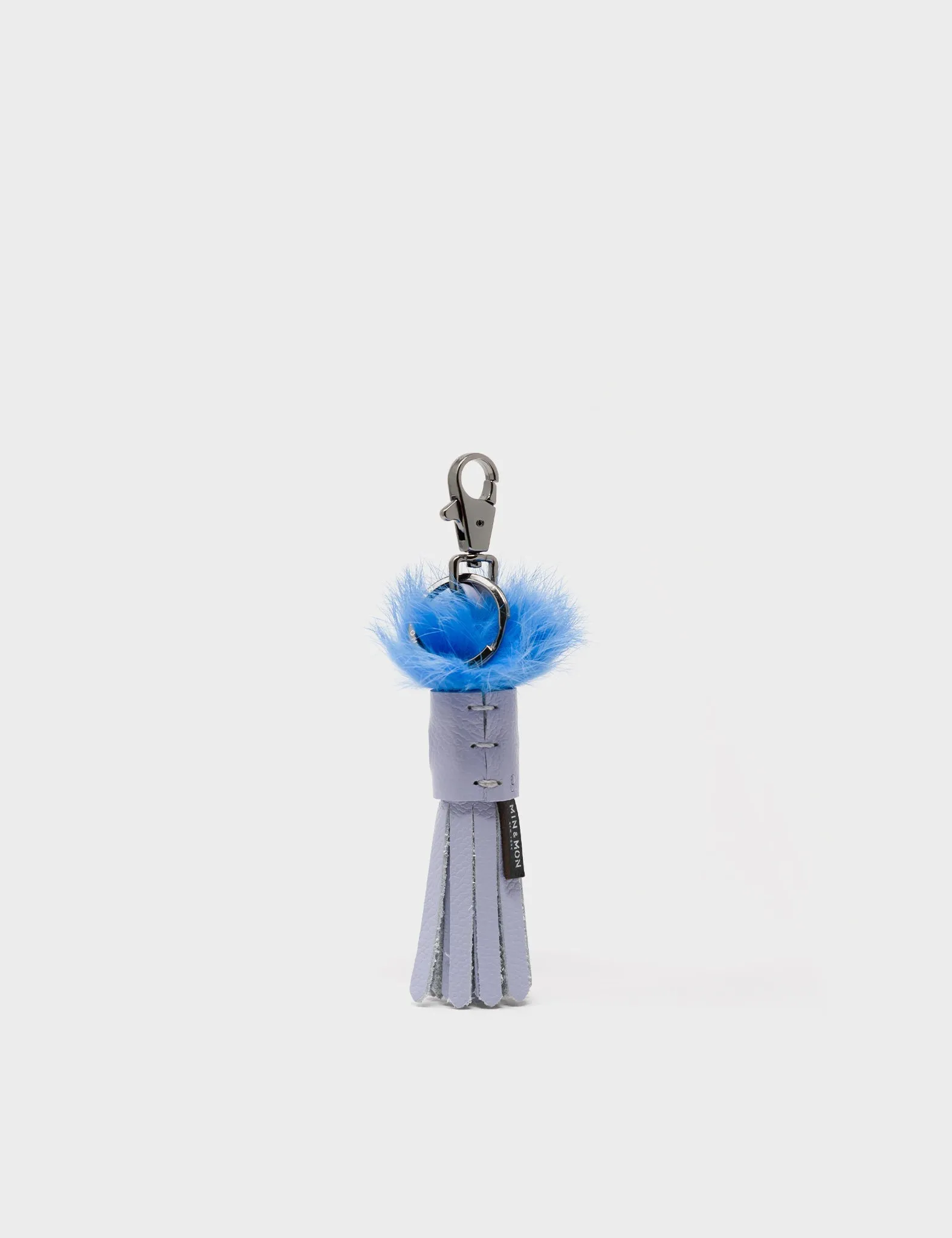 Callie Marie Mayne - Icelandic Blue Leather and Blue Fur Keychain