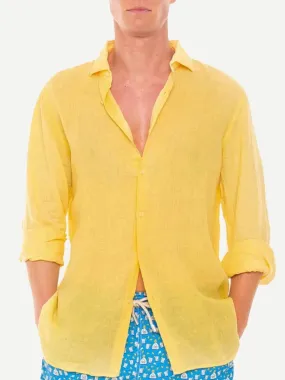 Camicia di lino gialla