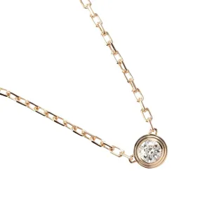 CARTIER Necklace K18 pink gold, diamond gold Small model D'Amour Diamant Lger Women Used Authentic