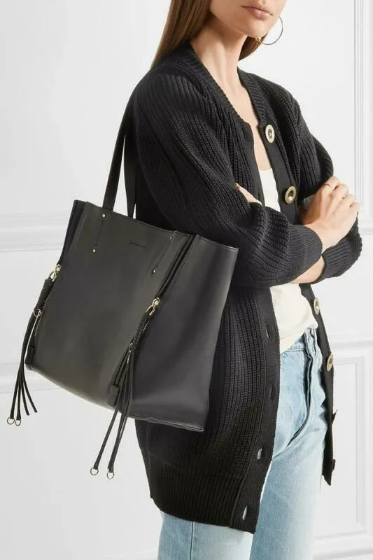 Chloé Milo Medium Suede Black Leather Tote