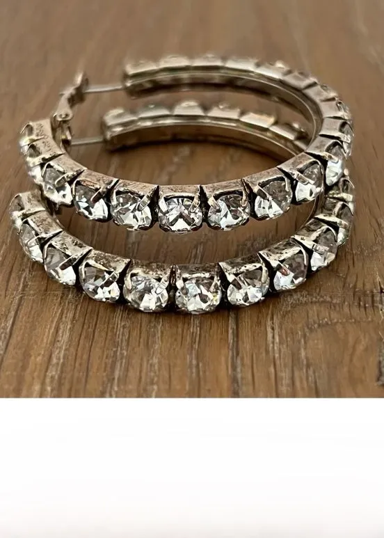 Chunky Rhinestone Hoop