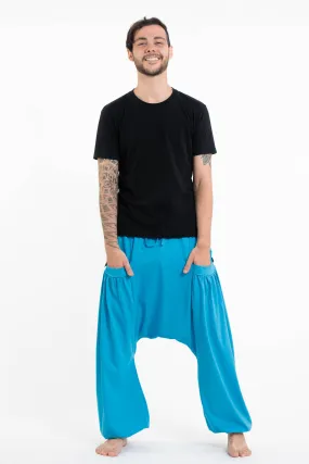 Cotton Men Harem Pants in Solid Light Blue