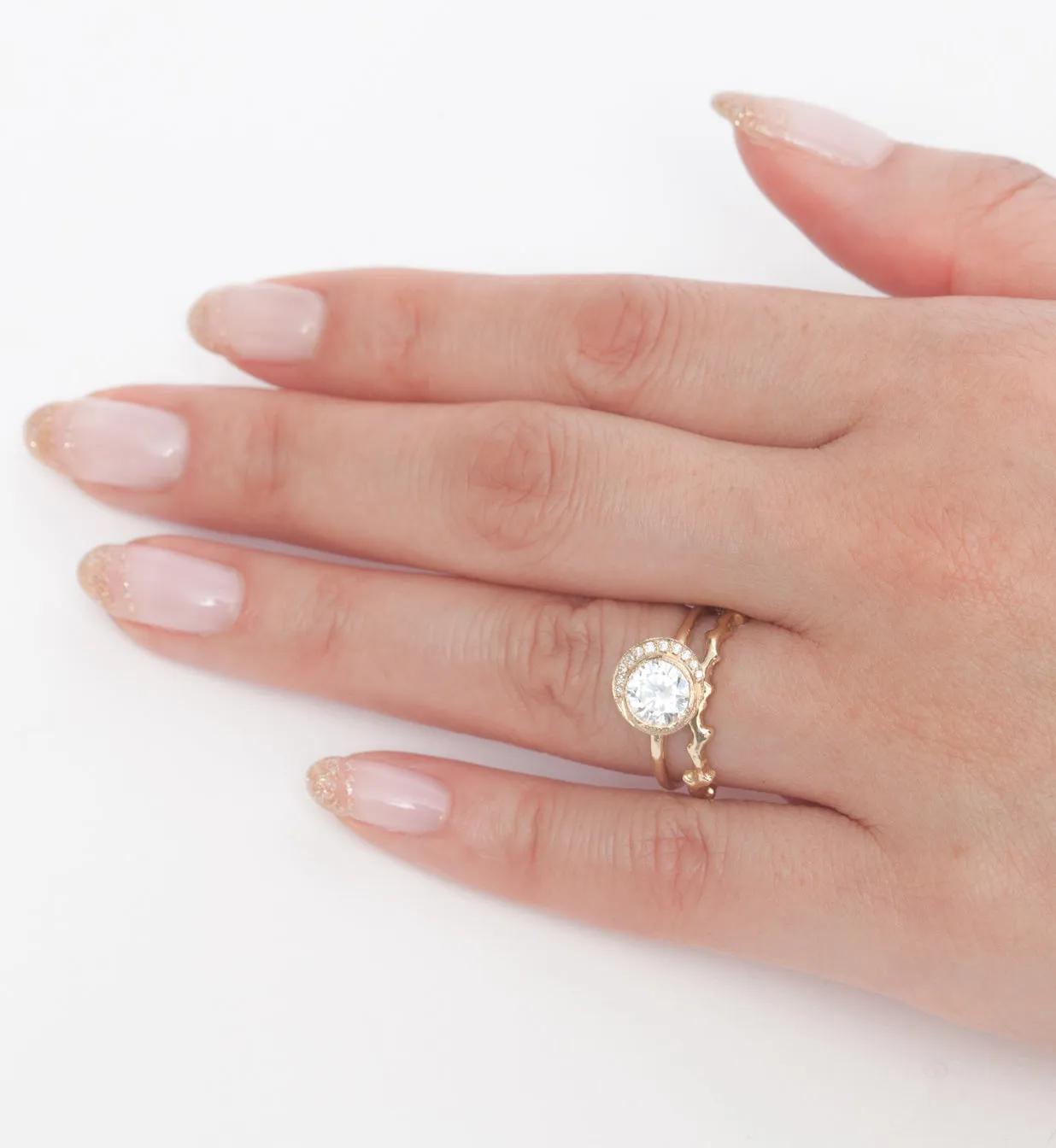 Crescent Diamond Ring