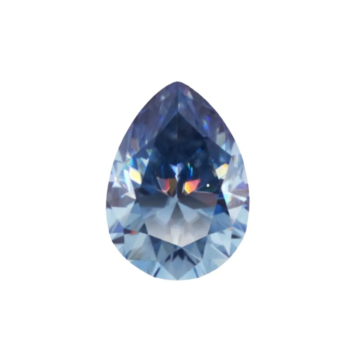 Deep Blue Pear Cut Moissanite Stones