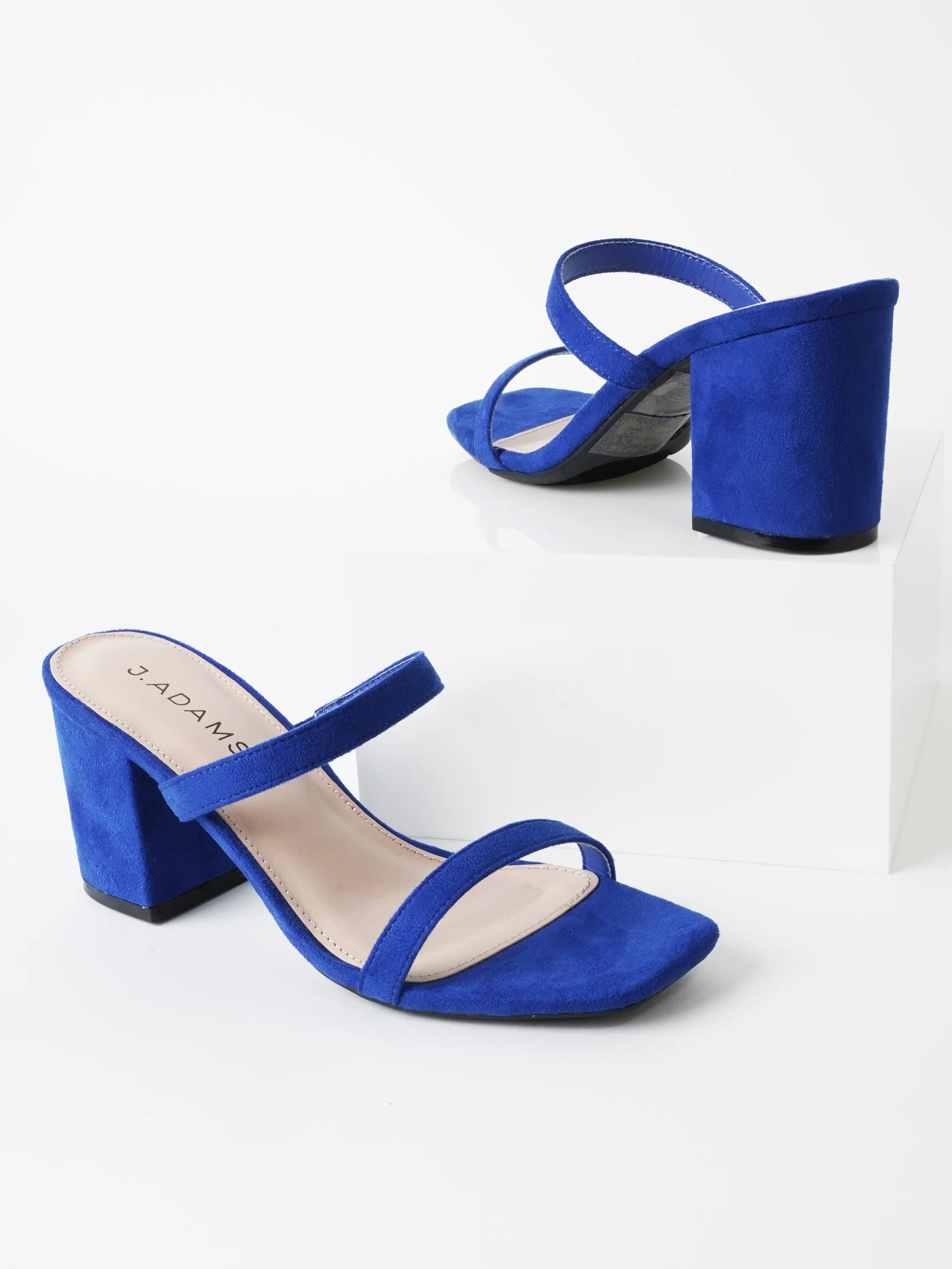 Double Strap Heeled Mules