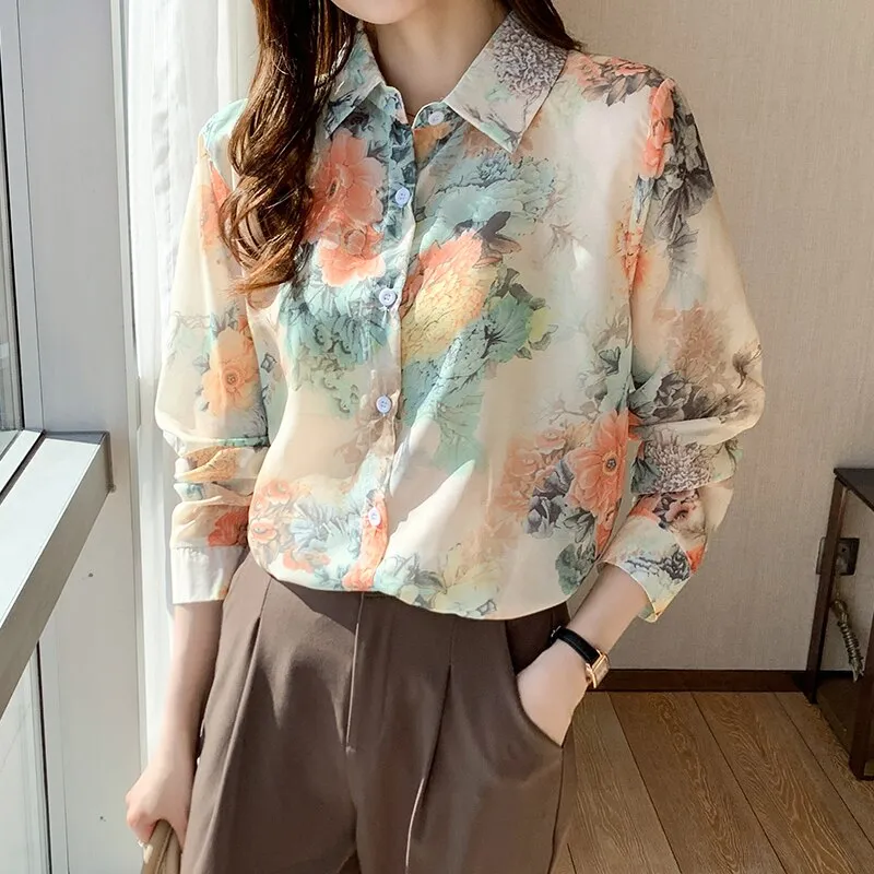 Fashion striped print ladies shirts