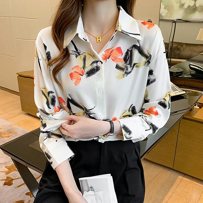 Fashion striped print ladies shirts