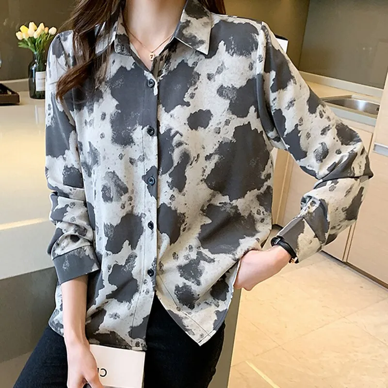 Fashion striped print ladies shirts