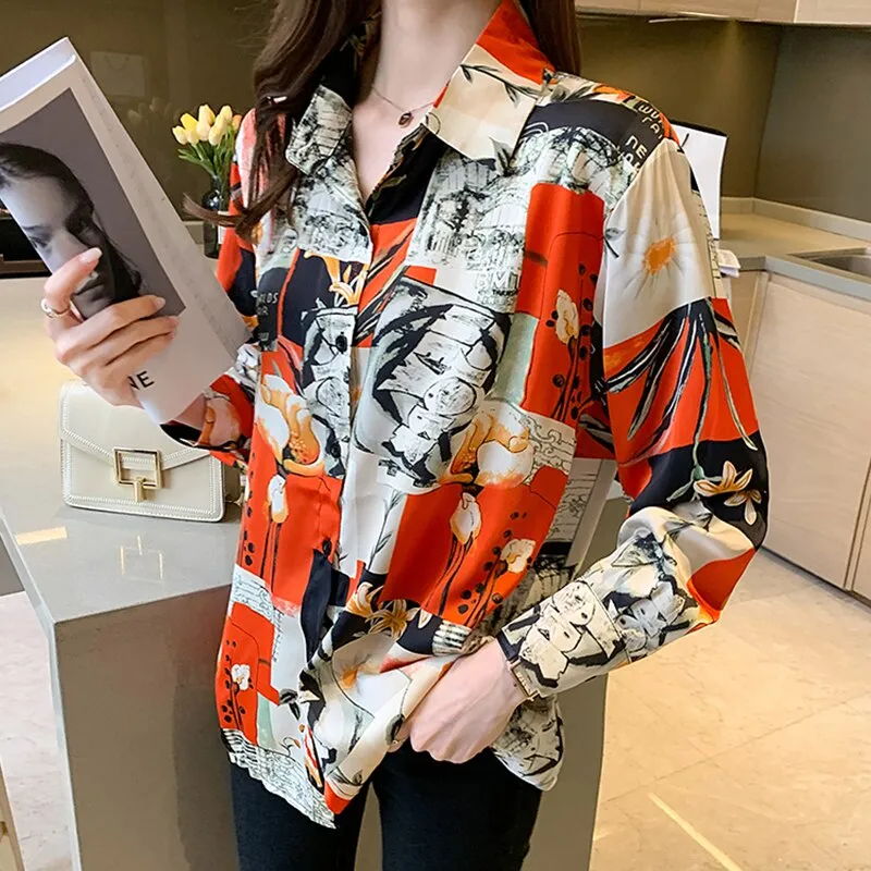 Fashion striped print ladies shirts