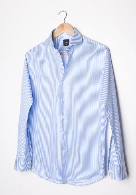 FINE BLUE ITALIAN BENGAL STRIPES SHIRT