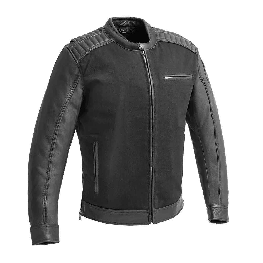 First Mfg Daredevil Men's Motorcycle Twill/Leather Jacket