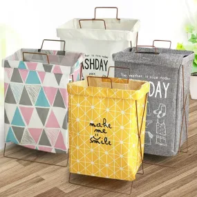 Geometric Fabric Laundry Basket Hamper - 7 Styles