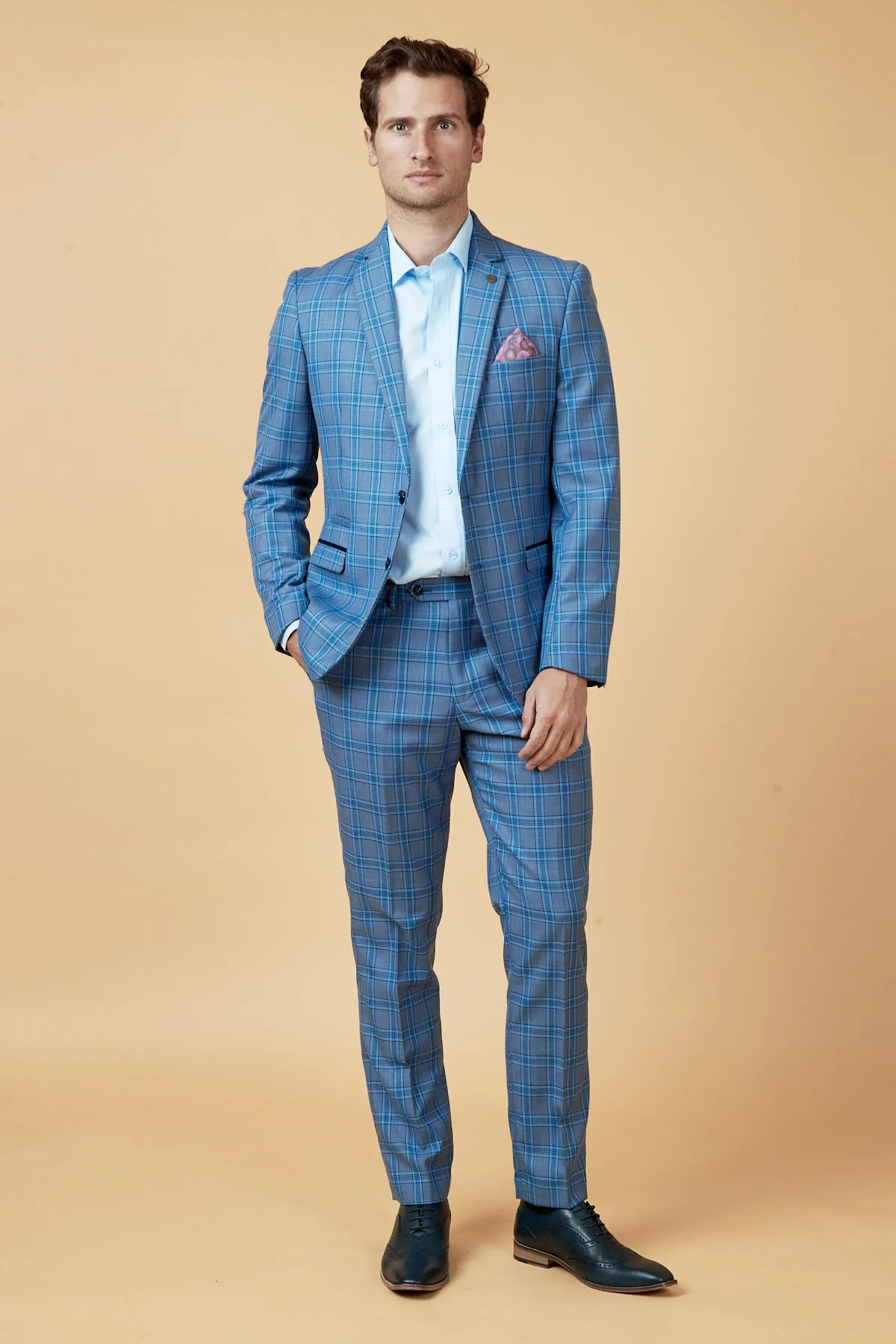 JOSE - Sky Blue Check Blazer