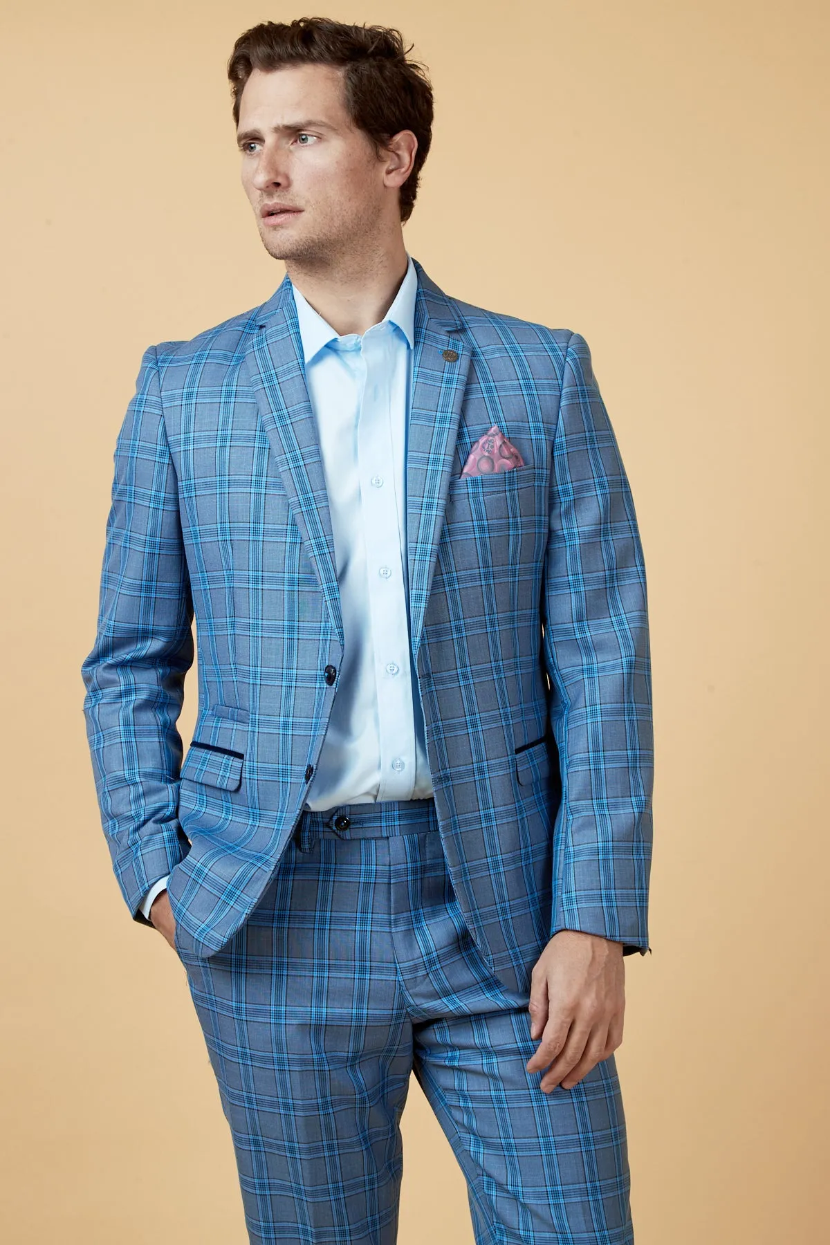 JOSE - Sky Blue Check Blazer