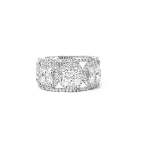 Kate Halo Cluster Diamond Ring in 18K White Gold