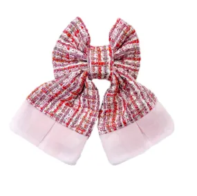 Kellie Pink Tweed Hair Bow