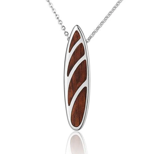 Koa Wood Hawaiian Surfboard Pendant