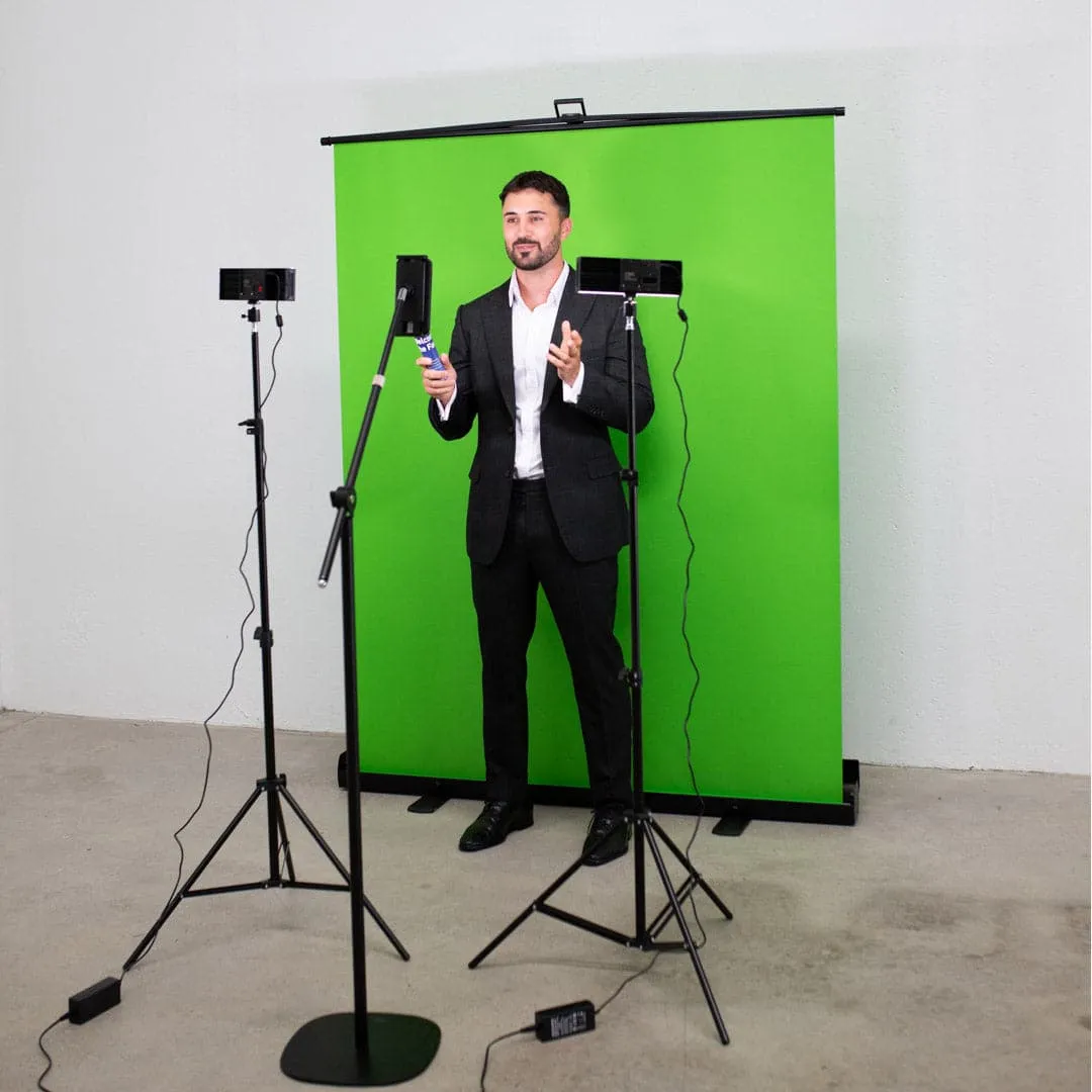 'Live Stream Master' Pull Up Chroma Key Green Screen Backdrop for Video (148cm x 190cm)