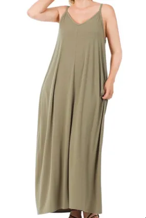 Maxine Pocket Maxi Dress (Khaki)