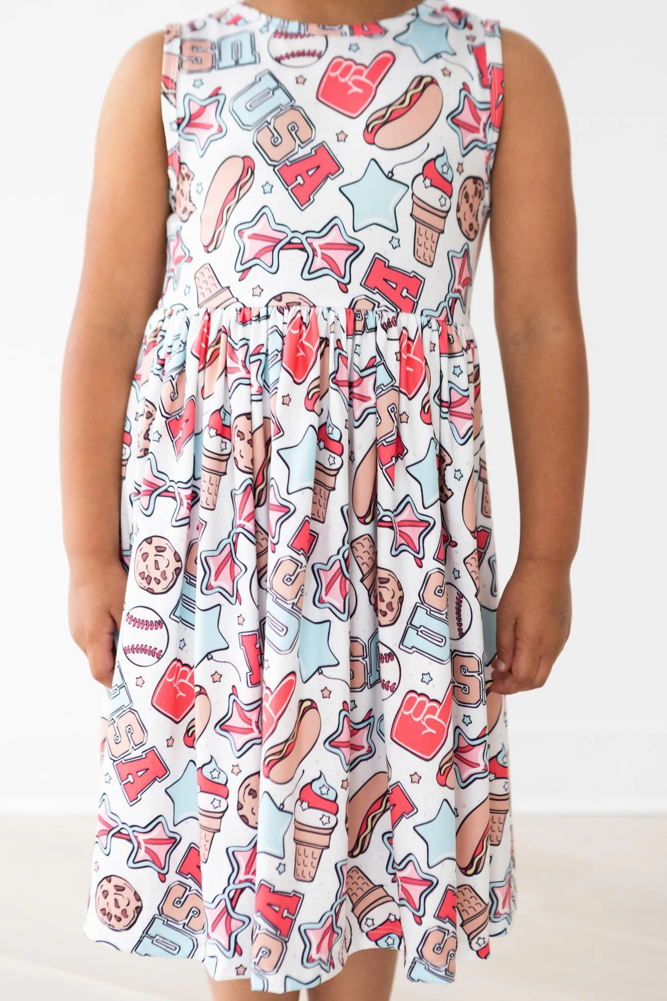 Mila & Rose Red, White & BBQ Tank Twirl Dress