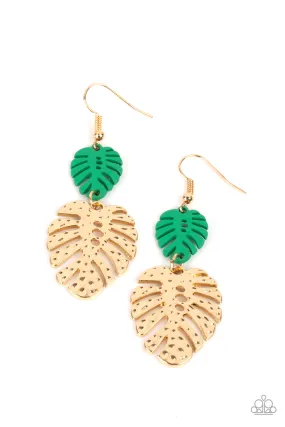 Palm Tree Cabana Green-Earrings