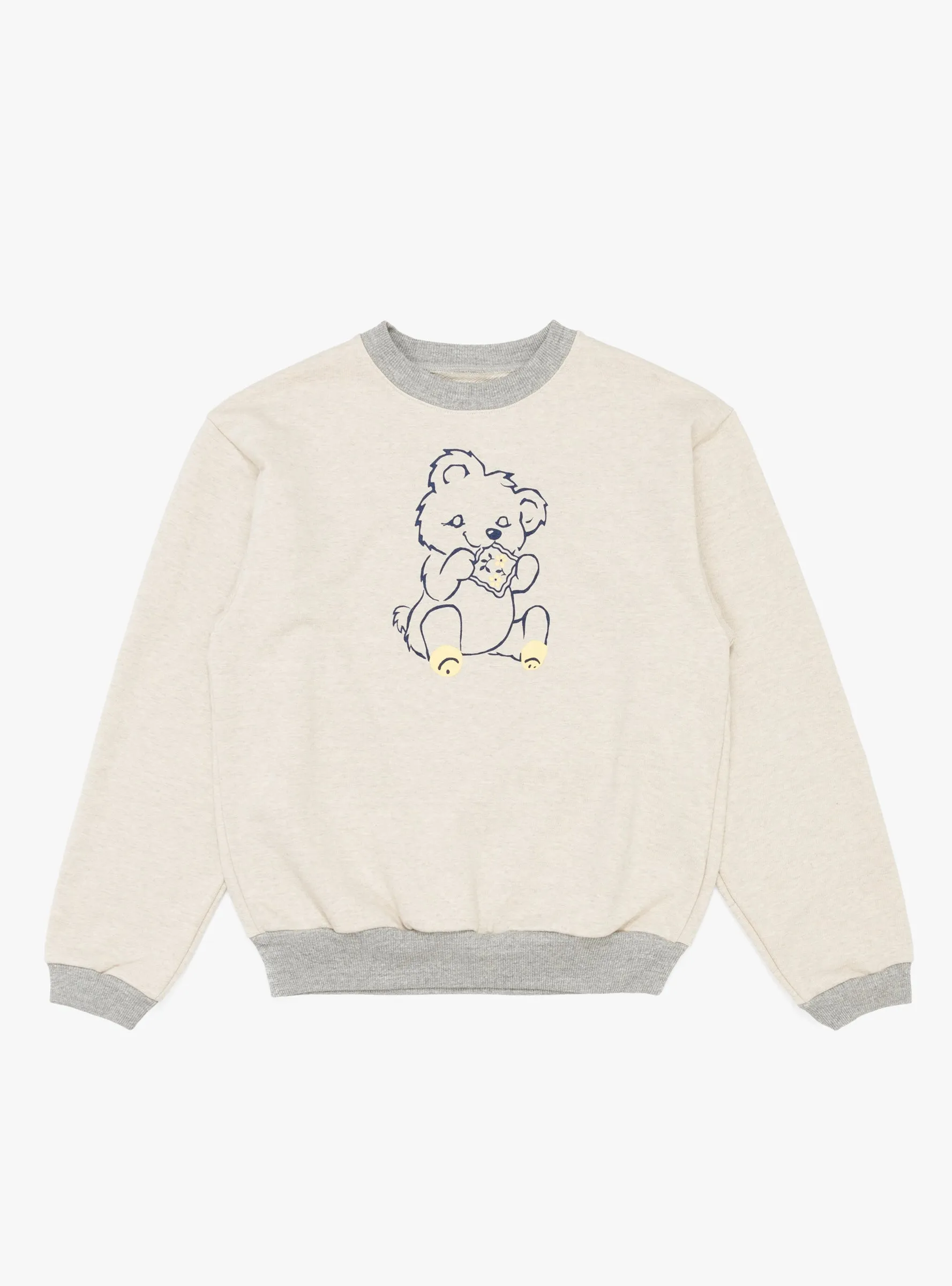 Peckish Little Bear Crewneck Ecru & Grey