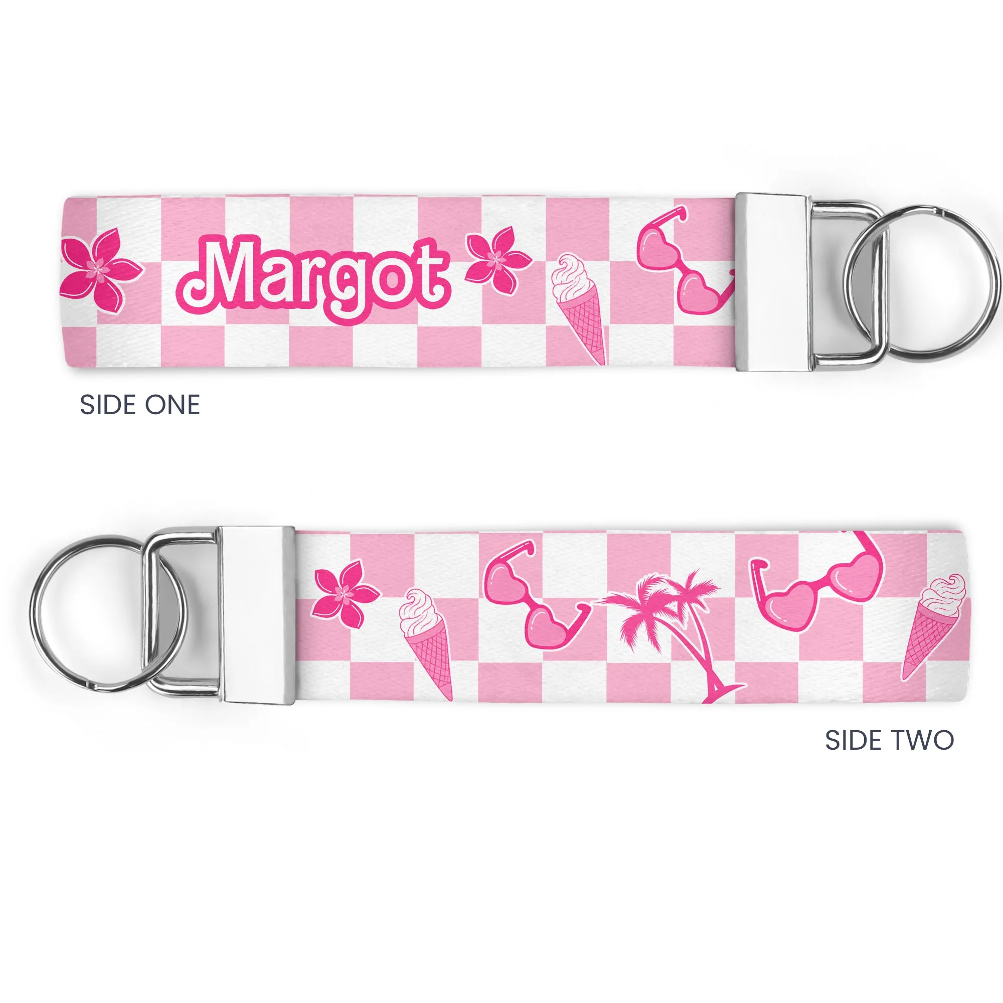 Personalized Pink World KeyChain