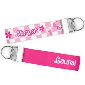 Personalized Pink World KeyChain