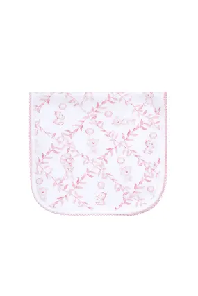 Pink Bears Trellace Burp Cloth