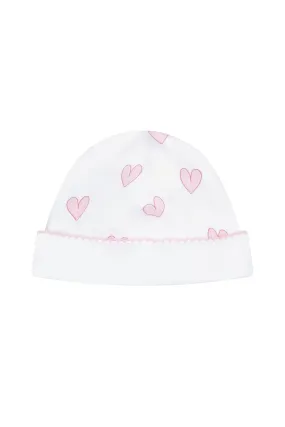 Pink Heart Print Hat