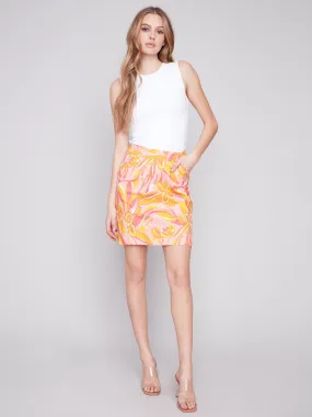 Printed Stretch Skort - Sorbet