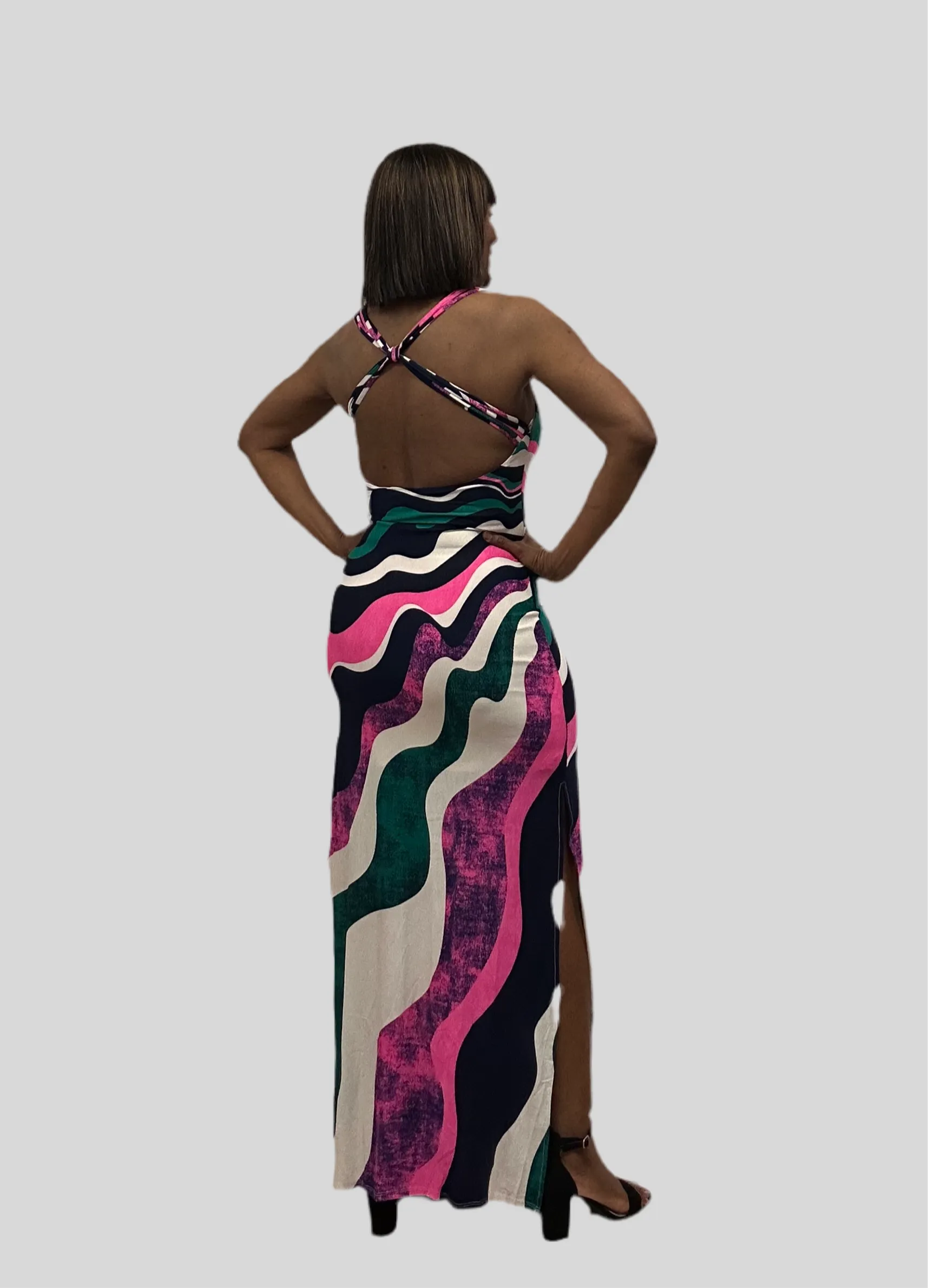 Rainbow striped maxi Dress